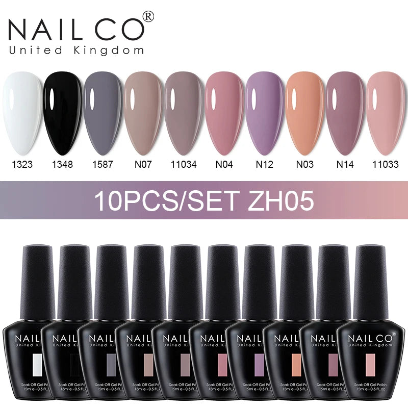 NAILCO 15ml Gel Nail Polish Set 30pcs/Lot Gel Polish Nail Soak Off UV LED Semi-Permanent Varnishes Nail Art Salon Free Shipping