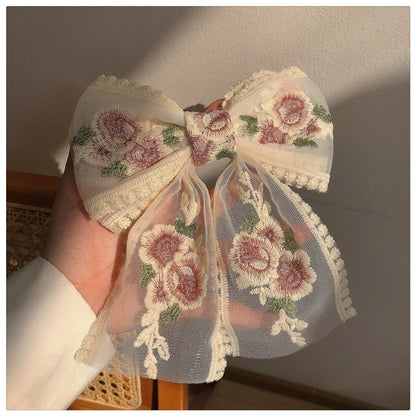 Embroidered Lace Hair Bow.