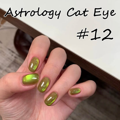 WS 10ML Sunlight Cat Eye Gel Nail Polish Autumn Winter Whitening Wine Red Color Light Sunset Glow Cat Eye Glass Beads Nail Atr