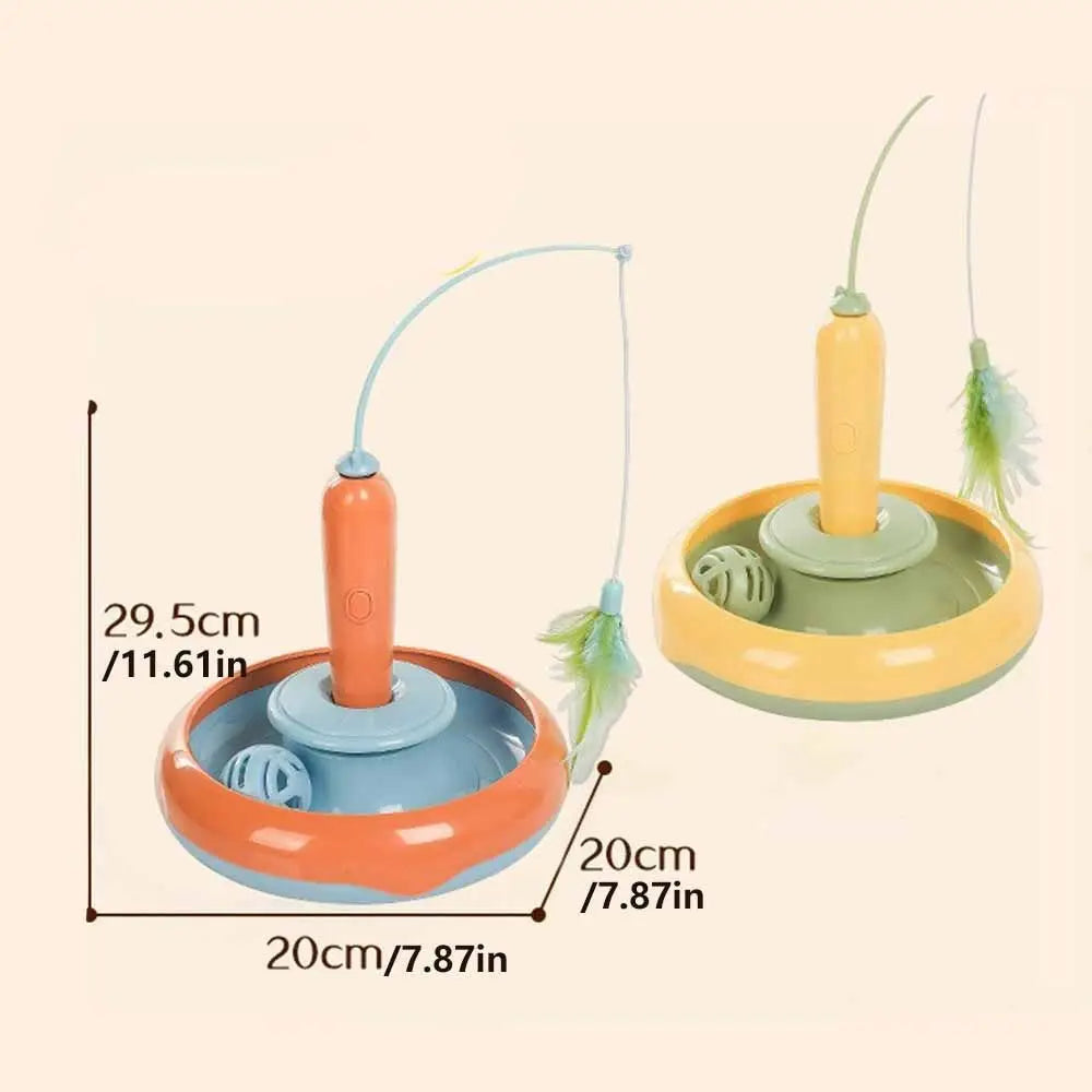 Multifunctional Electric Cat Toy Sturdy Design Self Rotating Interactive Cat Toy Reusable Self Rotating Teaser