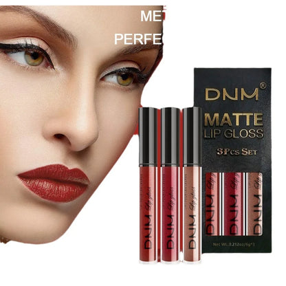 3pcs/set Liquid Lipsticks Waterproof Long Lasting Cosmetic Red Blue Purple Matte Lip Gloss Nude Lip Tint Stain Makeup