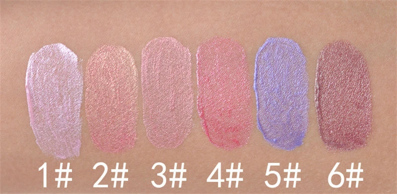 6 Colors Waterproof Nude Pink Glitter Lipstick Makeup Long Lasting Velve Red Sexy Shimmer Lipsticks Cosmetics Beauty