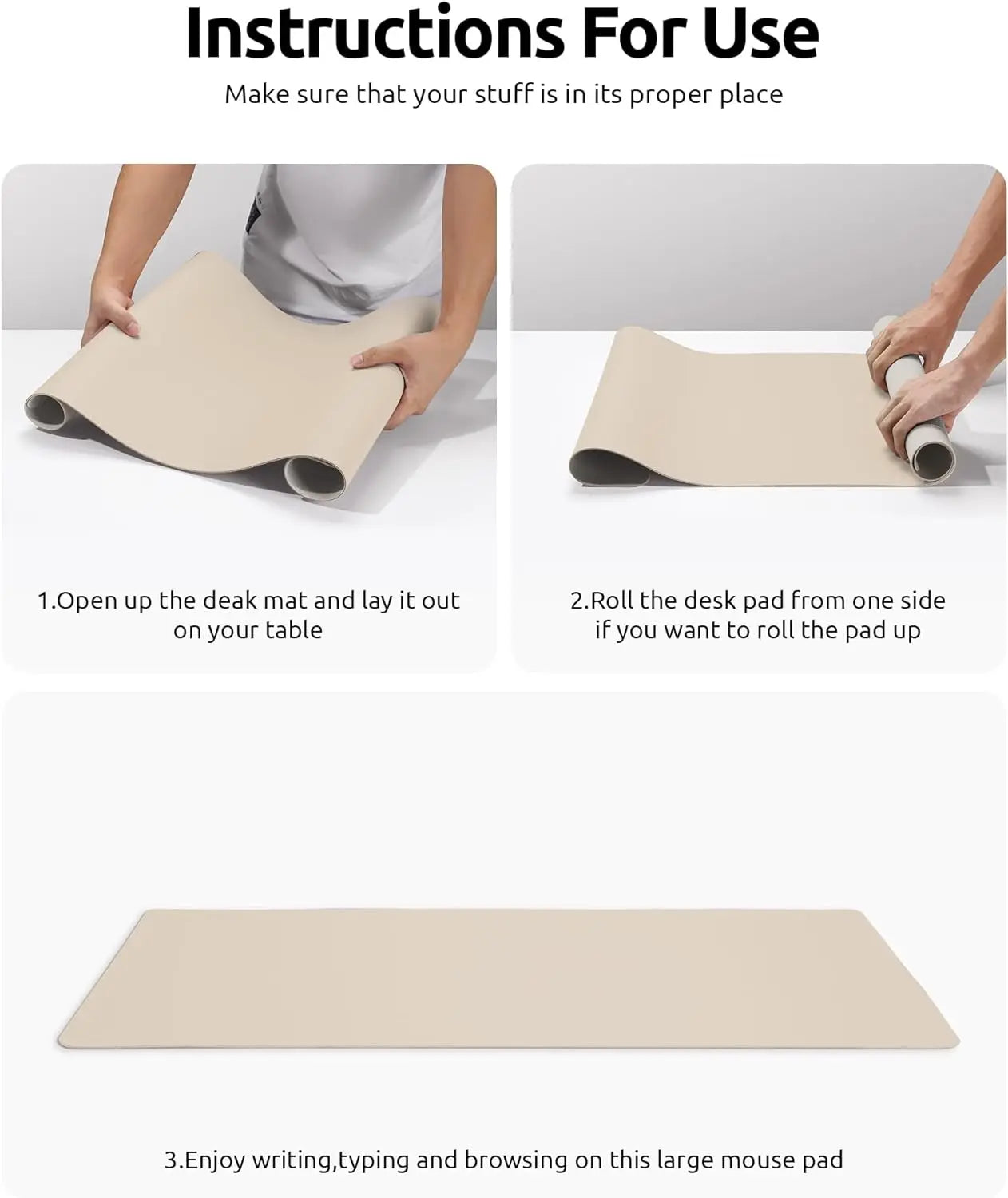 YSAGi Premium PU Leather Desk Mat: Non-Slip Waterproof Office Protector