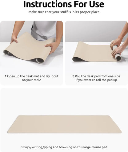 YSAGi Premium PU Leather Desk Mat: Non-Slip Waterproof Office Protector