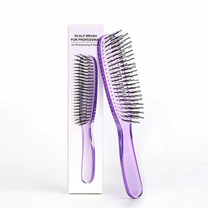 Japanese Premium Head Massager Scalp Brush Hair Massager Shampoo Brush Wet Plastic Detangling Brush Hair Cleaning Comb Rose Gold