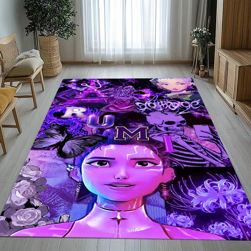 K-Pop Demon Hunters Golden Saja Boys Living Room Non-Slip Area Rug Soft Carpet for Bedroom Playroom Sofa,Home Decor Doormat