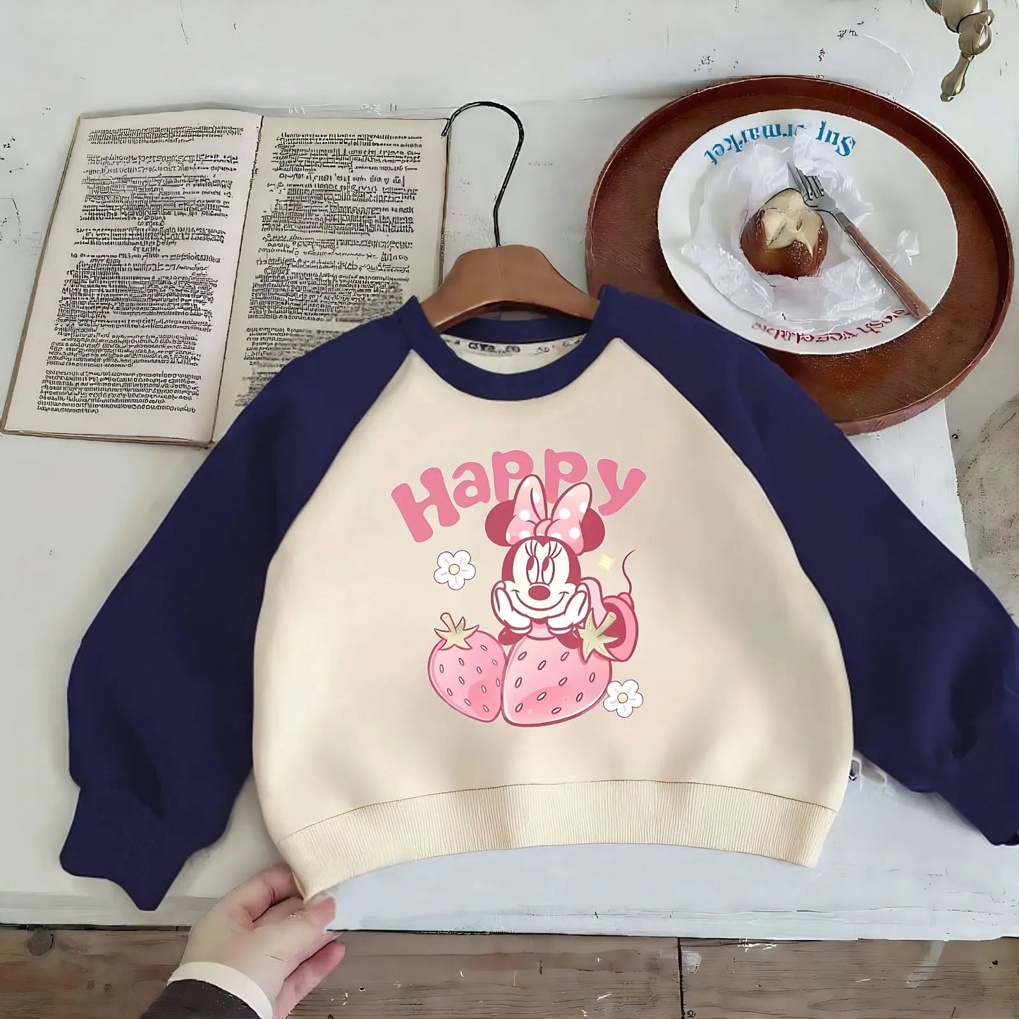 Baby Girls Casual Sweatshirts Spring Autumn New Style Children Fashion O Neck Spliced Long Sleeved Hoodies Kids Pullover Tops