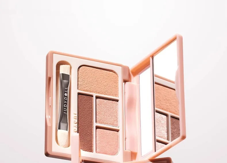 Judydoll 4 Colors Eyeshadow Palette Blush Eyeliner Eye Shadow Highlight Contour Palette Silkworm Plate Face Brighten Makeup