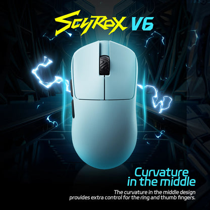 SCYROX V6 Gaming Mouse, Pixart 3950, Optical Switches, Web Based Software, 8K Dongle Included