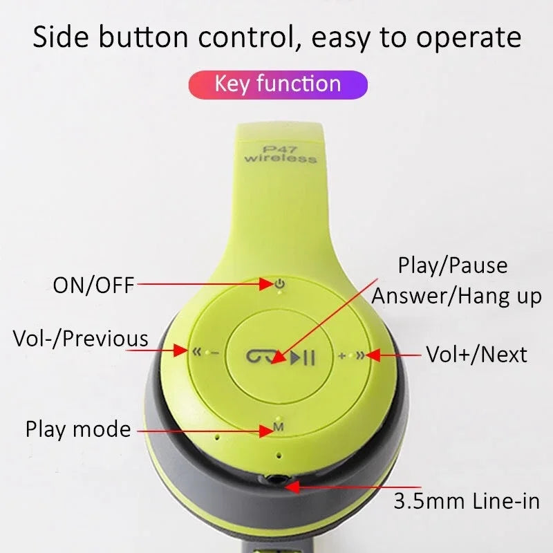 P47 Wireless Bluetooth Headphones