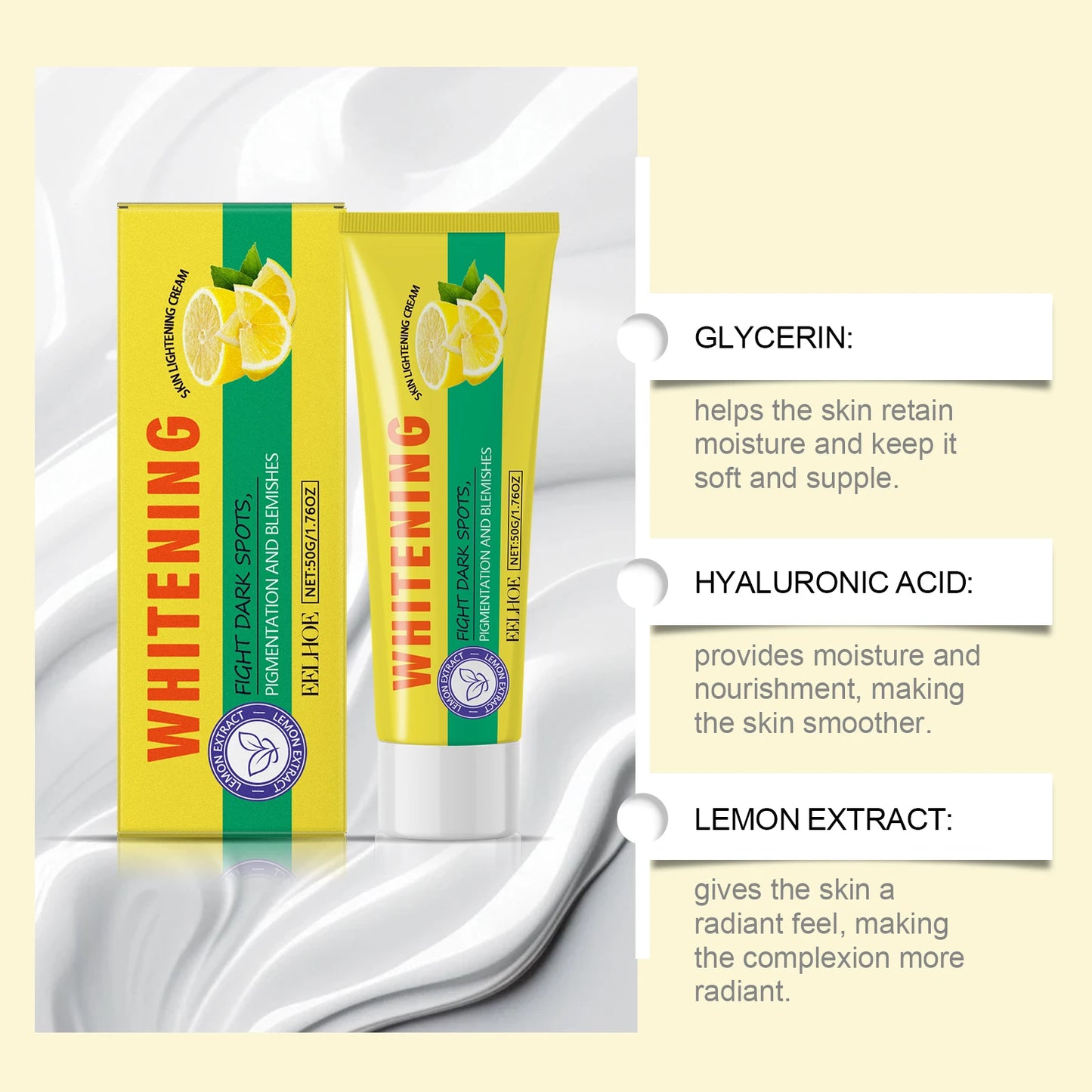 Eelhoe Lemon Brightening Body Lotion: Targeted Whitening & Hydrating Cream