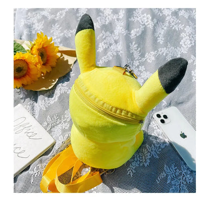 30cm Pokemon Fashion Japanese Anime Fun Cartoon Small Bag Pikachu Plush Doll Backpack Girl Cute Pikachu Plush Backpack
