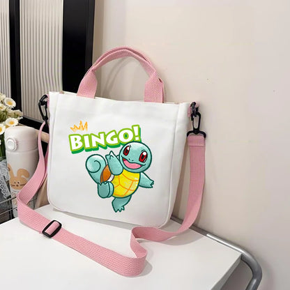 Pokémon Handbag Cartoon Children's Shoulder Bag Boys Girls Tote Bag Child Canvas Handbags Anime Crossbody Bag New Kids Gifts