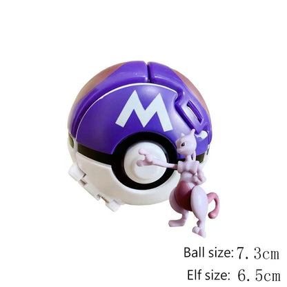 25 Styles Pokeball Figure Anime Figure Pokemon Elf Ball Toy Action Model Pikachu Mewtwo Charmander Kids Birthday Gifts Toys