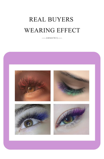 Colored Lashes Eyelash Extensions C/D/L/LU(M) Curl Mix 8-15mm Natural Soft Individual Green/Blue/Brown/Purple/Pink Eyelashes