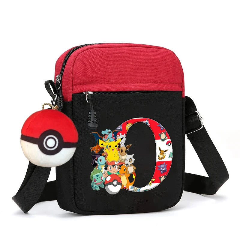 Cute Pokemons Letter A-Z Chest Packs Anime Pikachus Boy Girl Daily Travel Phone Pouch Shoulder Bag Outdoor Sport Crossbody