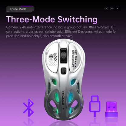 Lenovo Tri-mode Wireless Bluetooth Mouse Lightweight Computer Rgb Illuminated Gaming Mouse Portable Tablet Universal Mouse