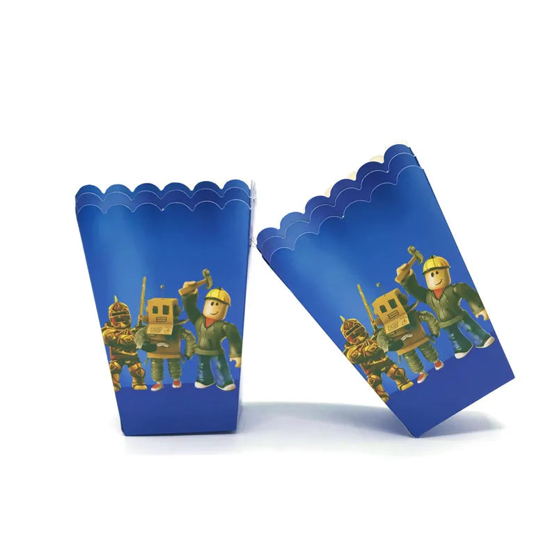 Roblox Boy Kids Set Birthday Party Decorations Tableware Tablecloth Cup Plate Napkin Bags Baby Shower Roblox Party Favor Kits