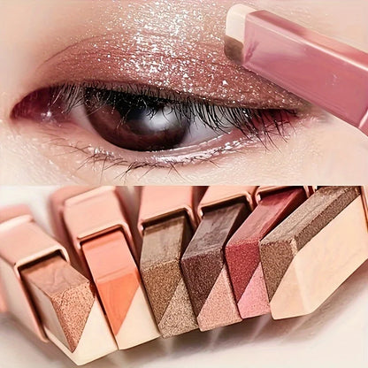 6pcs Double Color Eyeshadow Sticks Set, Pearl and Matte Fine ShimmerEyeshadow Pens, Long-lasting Waterproof and Non-fading