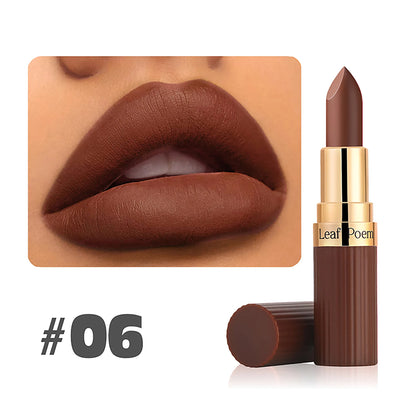 6 Color Matte Lipstick Velvet Dark Brown Lip Gloss Waterproof Lasting Pigments Makeup Nude Coffee Lip Stick Lips Makeup Cosmetic