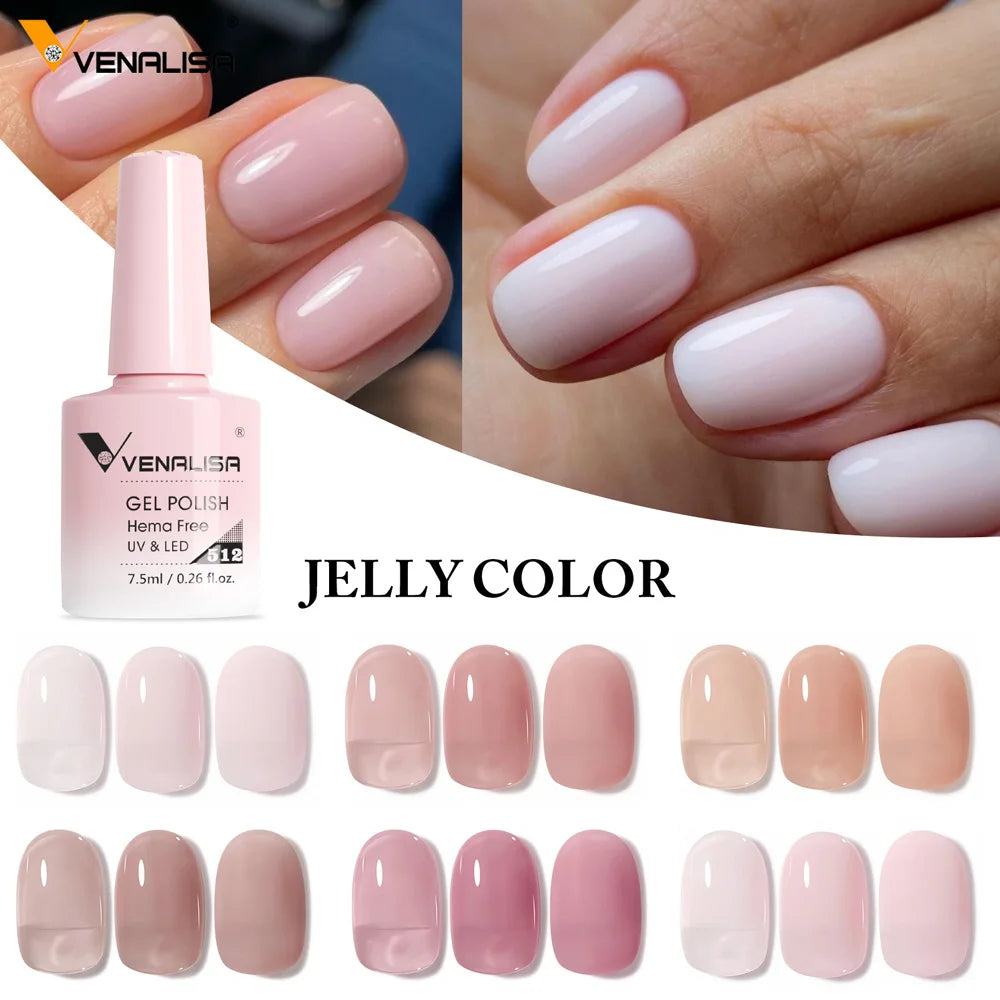Venalisa VIP5 Nail Gel Polish HEMA/TPO FREE Full Coverage Beautiful Semi Permanent Soak Off UV LED Gel Nail Polish Gel Lacquer