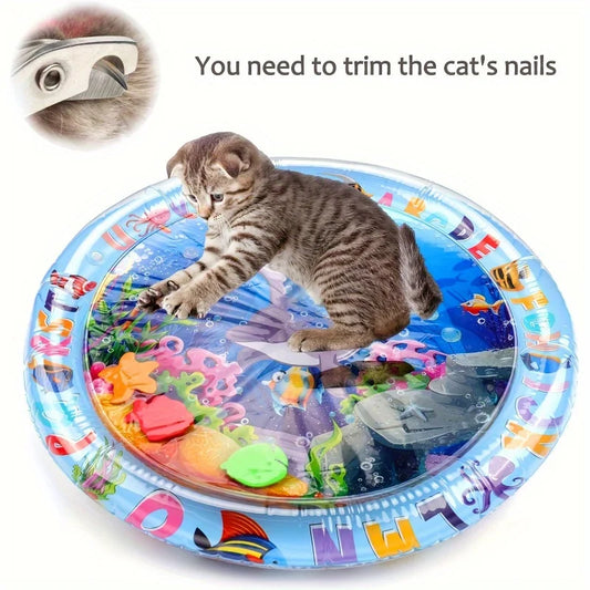 Thickened Large Square Scratch-Resistant Pet Inflatable Water Bed Toy, Pet Interaction Cooling, water spraying, and ice cooling