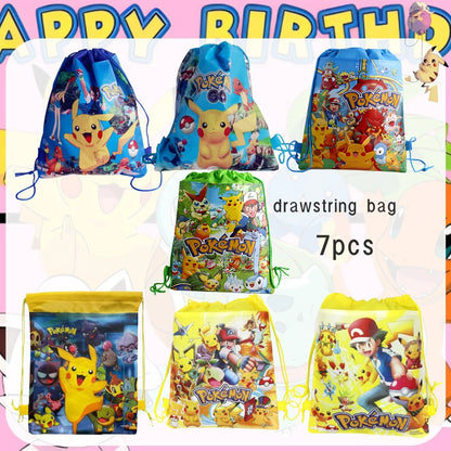 Pink Pokemon Birthday Party Decoration Pikachu Disposable Tableware Plate Tablecloth Balloons Baby Shower Kids Party Supplies