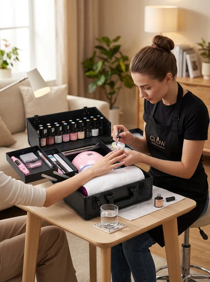 Professional 35 Pcs Gel Nail Kit With LED UV Lamp And Drill Machine 16 Colors Salon Manicure Tools Set Optional Luxury Case