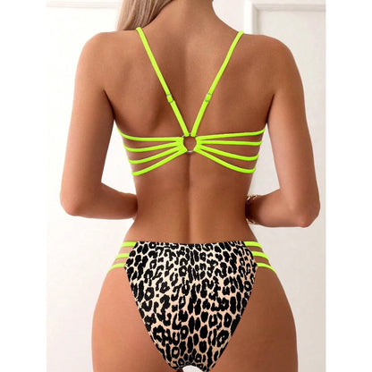 Sexy Bikini Set Push Up Swimwear Women 2025 Hot Swimsuit Two Piece Bather Low Waist Swimming Suit Girl Bather Costumes Leopard