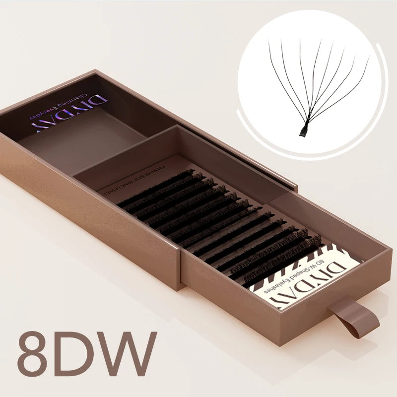 DIYDAY W Shaped Eyelash Extension Premade 3d 4d 5d 6d 7d 8d Mink Faux Lashes BASF PBT Natural Look False Eyelashes