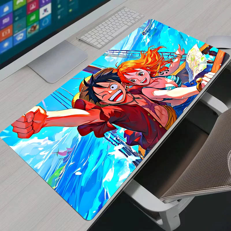 Anime Mouse Pad HD Print Computer Gamer Locking Edge Mousepad XXL Keyboard PC Mice Mats Pad One Piece Luffy For LOL Csgo
