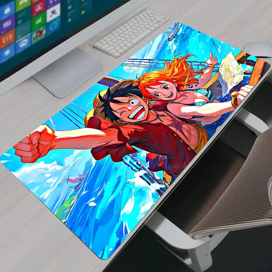 Anime Mouse Pad HD Print Computer Gamer Locking Edge Mousepad XXL Keyboard PC Mice Mats Pad One Piece Luffy For LOL Csgo