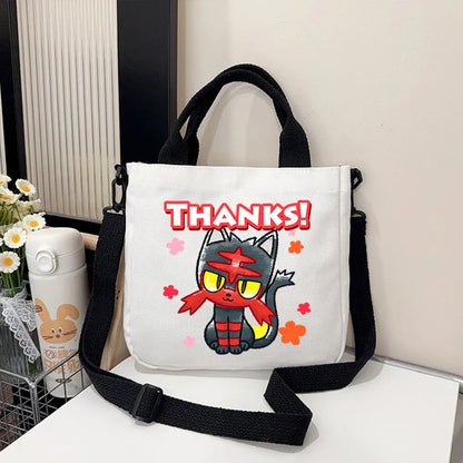 Pokémon Handbag Cartoon Children's Shoulder Bag Boys Girls Tote Bag Child Canvas Handbags Anime Crossbody Bag New Kids Gifts