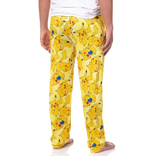 Bandai Pocket Monster Pikachu Full Over Print Adult Kids Wide-leg Pajama Pants Matching Family Outfits Summer Quick-dry Comfy