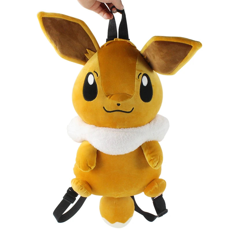 Cute Pokemon Backpack Kawaii Japanese Style Plush Bag Gengar Eevee Snorlax Backpack Schoolbag Cosplay Props Fashion Gifts