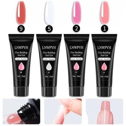 Poly Extension Nail Gel Set Professional Gel Nail Polish Kit 18 Colors Gel With Manicure tools  Intelligent sensing Nail stove