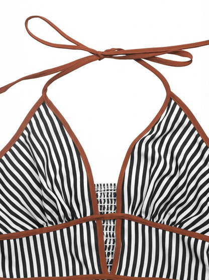 2026 Summer New Style Deep V-neck Striped Beach Dress, Sexy Backless Sleeveless Neckline Long Dress