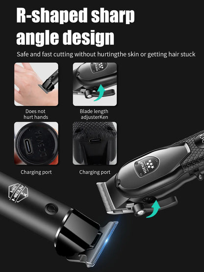 hiena Hair Clipper Kit for Men Electric Shaver Hair Trimmer Professional Cutting Machine Hair Trimmer with LCD Digital Display