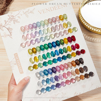 Vendeeni 36 Colors/set Glitter Cat Eye Gel Nail Polish UV LED Shell Crystal Manicure Nail Varnish With Color Card TPO/HEMA Free