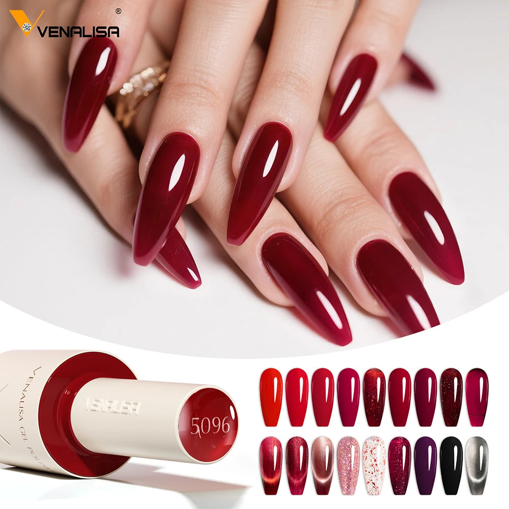 VENALISA 10ml Nail Gel Polish 90Colors HEMA/TPO Free UV LED Soak Off Long Lasting High Gloss Base TopCoat for Salon DIY Manicure