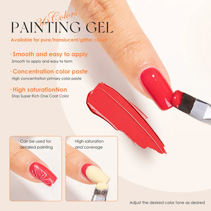 Vendeeni 36 Colors/set DIY Painting UV Gel Graffiti Drawing Nail Art Design Gel Nail Polish With Color Card TPO/HEMA FREE