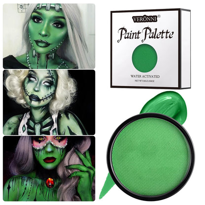 6 Colors Water Activated Face and Body Paint with 1 Brush,Non-Toxic Safe Water Soluble Face Paint for Cosplay,Halloween Makeup