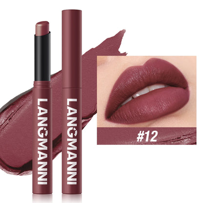 12 Color Matte Lipstick Pencil Waterproof Long Lasting Non-Stick Cup Lip Stain Tint Cosmetic Nude Lipstick Pen Makeup Maquillage