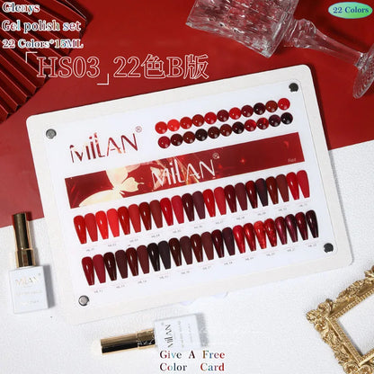 Glenys 22 color series nail polish glue, full network popular color, full immersion gel nail salon, nail art varnish set