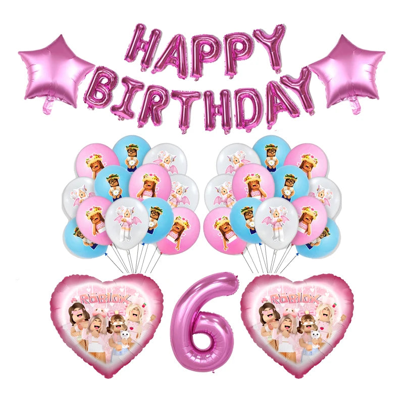 Pink Roblox Birthday Set 🎉🤖