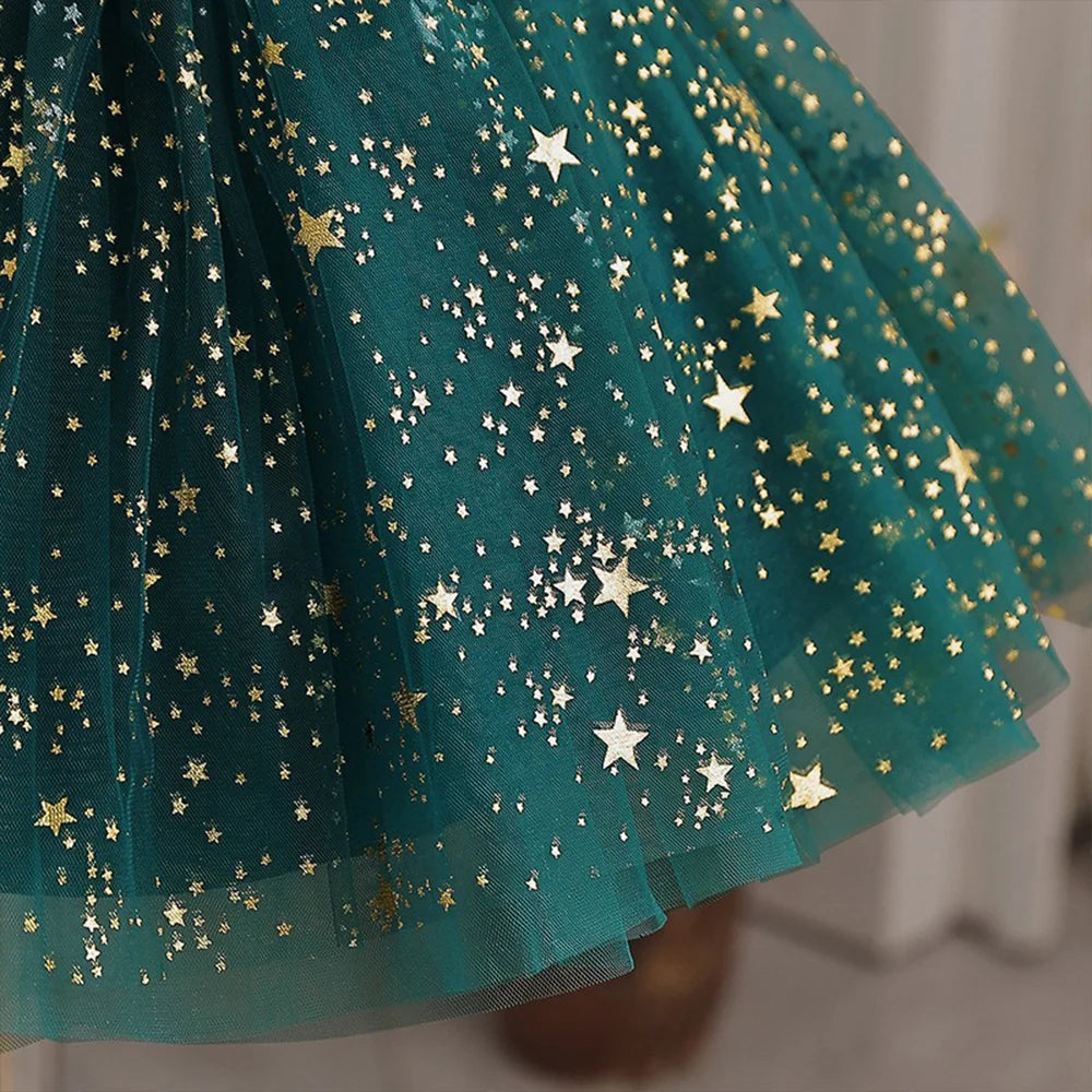 K-Pop Hunters Zoey Rumi Girl Fall Party Dress Birthday Holiday High Waist Tulle Dress Bow Wedding Gown Kids Wear Princess Dress