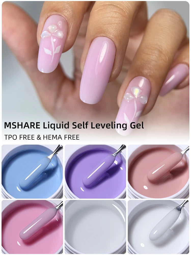 MSHARE 500g Liquid Acrylic Gel Acrygel TPO Hema Free Builder Nail Gel For Nails Extension Constuction Self Level Soak Off UV LED