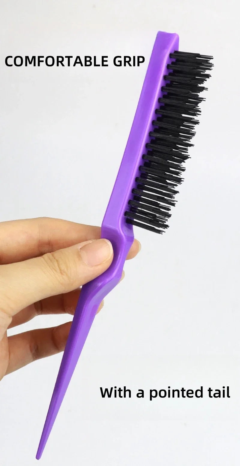 15PCS Professional Slim Line Teasing Hair Brush Backcombing Comb Tool for Salon Styling - 4 Colors Wholesale Stylist Supplies