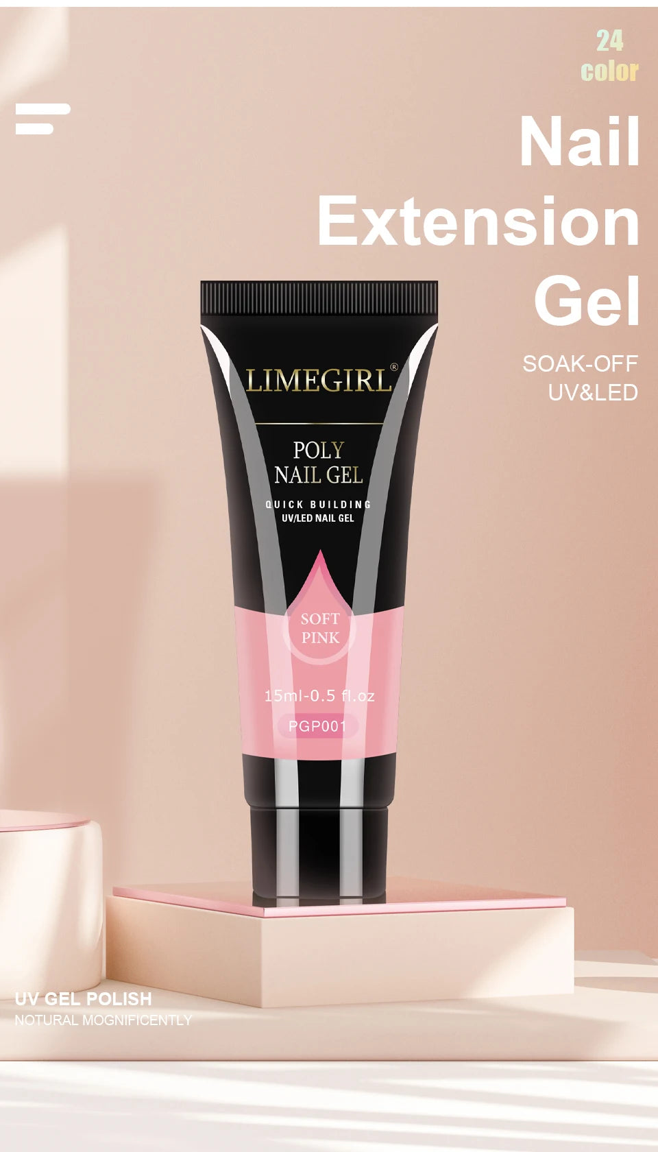 LIMEGIRL15ml Nail Gel Kit for Quick Expansion Nail Art Polymer Gel Nail Tool Finger Expansion Acrylic Gel Polisher Nail Art Set