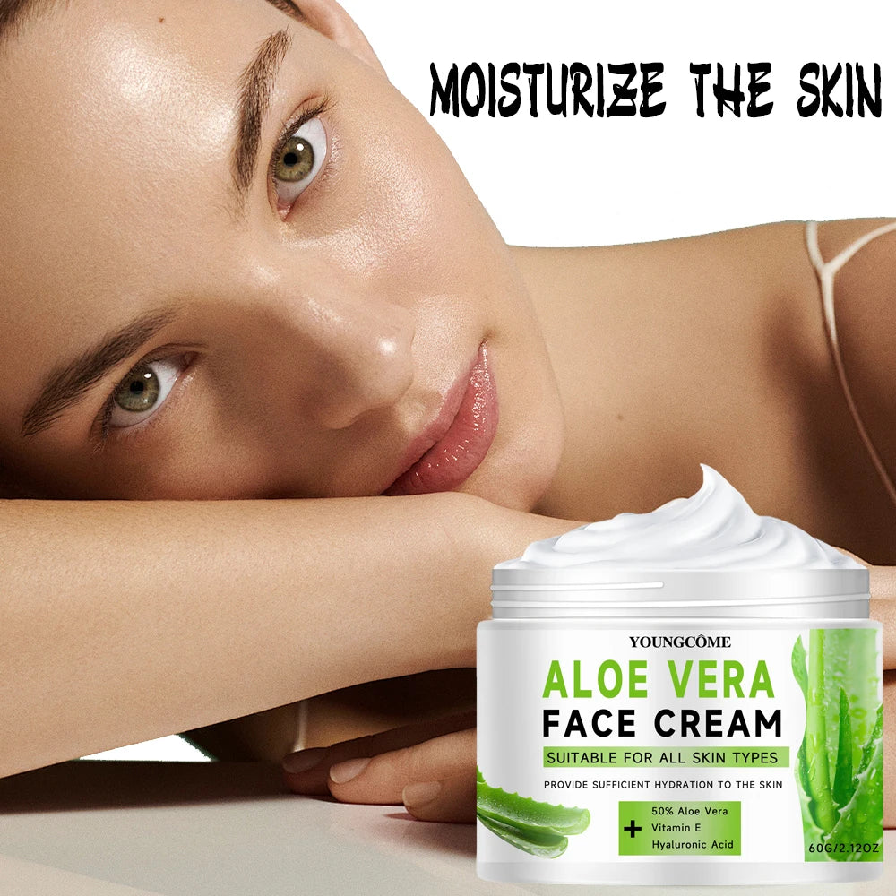 YOUNGCOME Aloe Vera Face Cream: 50% Aloe Hydrating & Anti-Aging Moisturizer